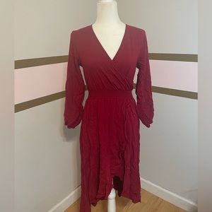 NWOT RED WRAP DRESS